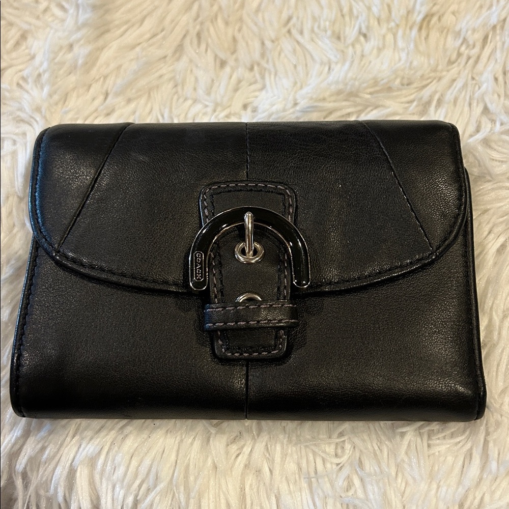 Coach Black Leather Soho Wallet with Silver Buckle
NWT